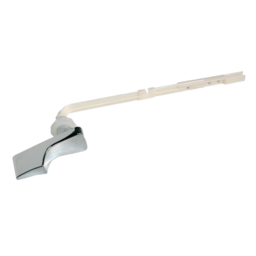 Chrome toilet handle with adjustable plastic arm for plumbing repair and toilet parts replacement under $50