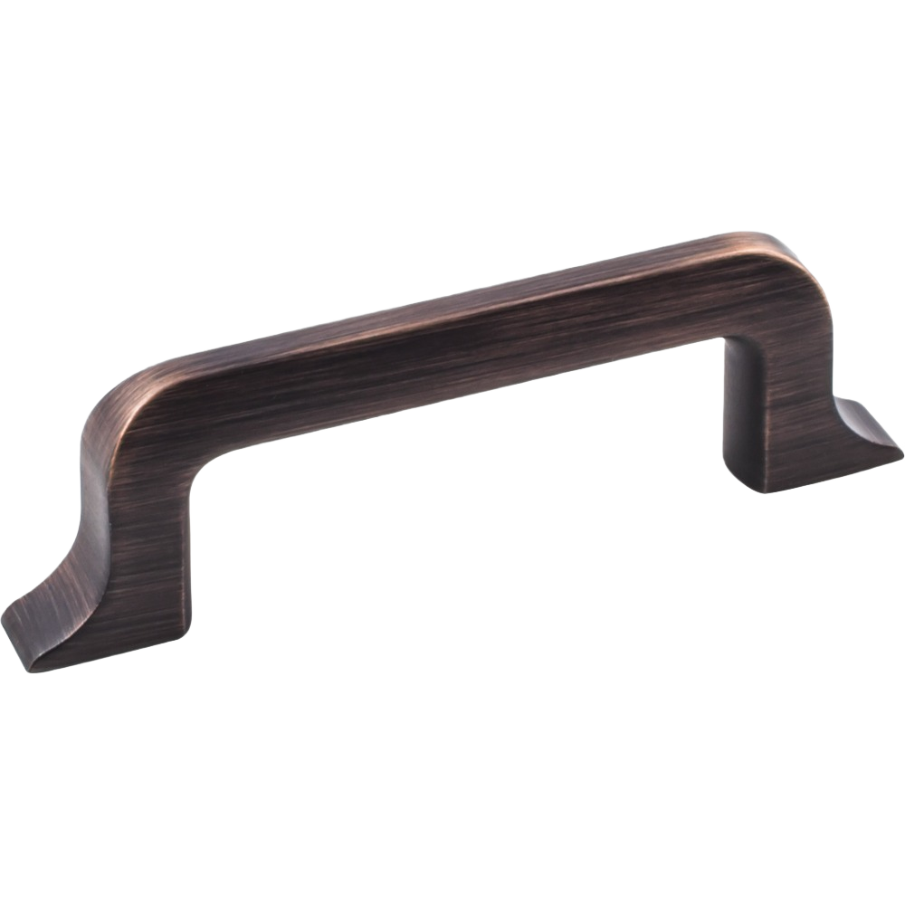 Brushed oil rubbed bronze cabinet pull handle with a curved design for home improvement projects and hardware upgrades