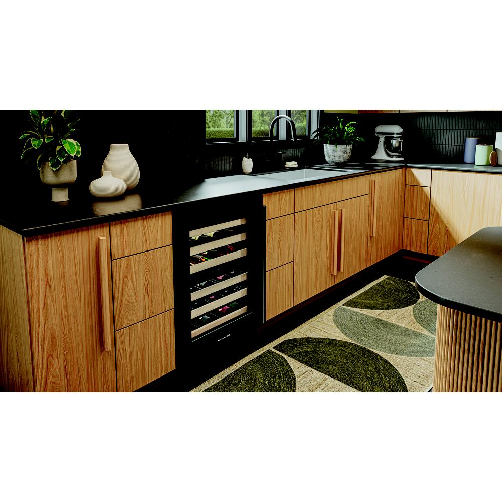 24" Undercounter Wine Cellar with Full-Extension Wood-Front Racks