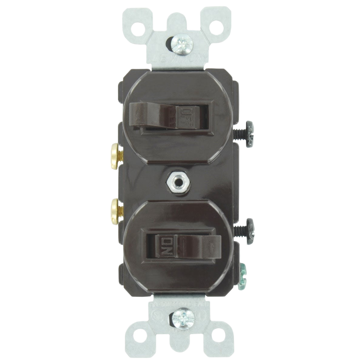 Brown quiet duplex light switch with 15-amp rating for electrical home improvement under $50 collections