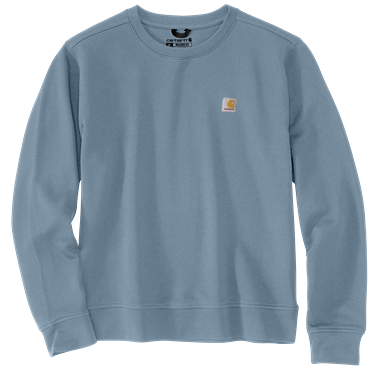 Women's lightweight Thundercloud blue crewneck sweatshirt made with soft, sustainable TENCEL fiber in cozy casual style