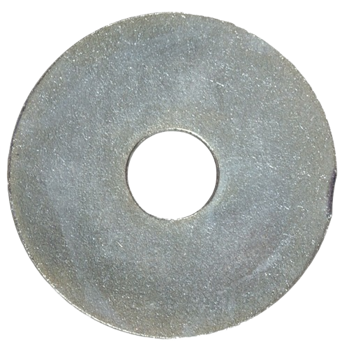 Flat zinc fender washer with large diameter and thin profile for hardware and fasteners in home improvement projects under $50