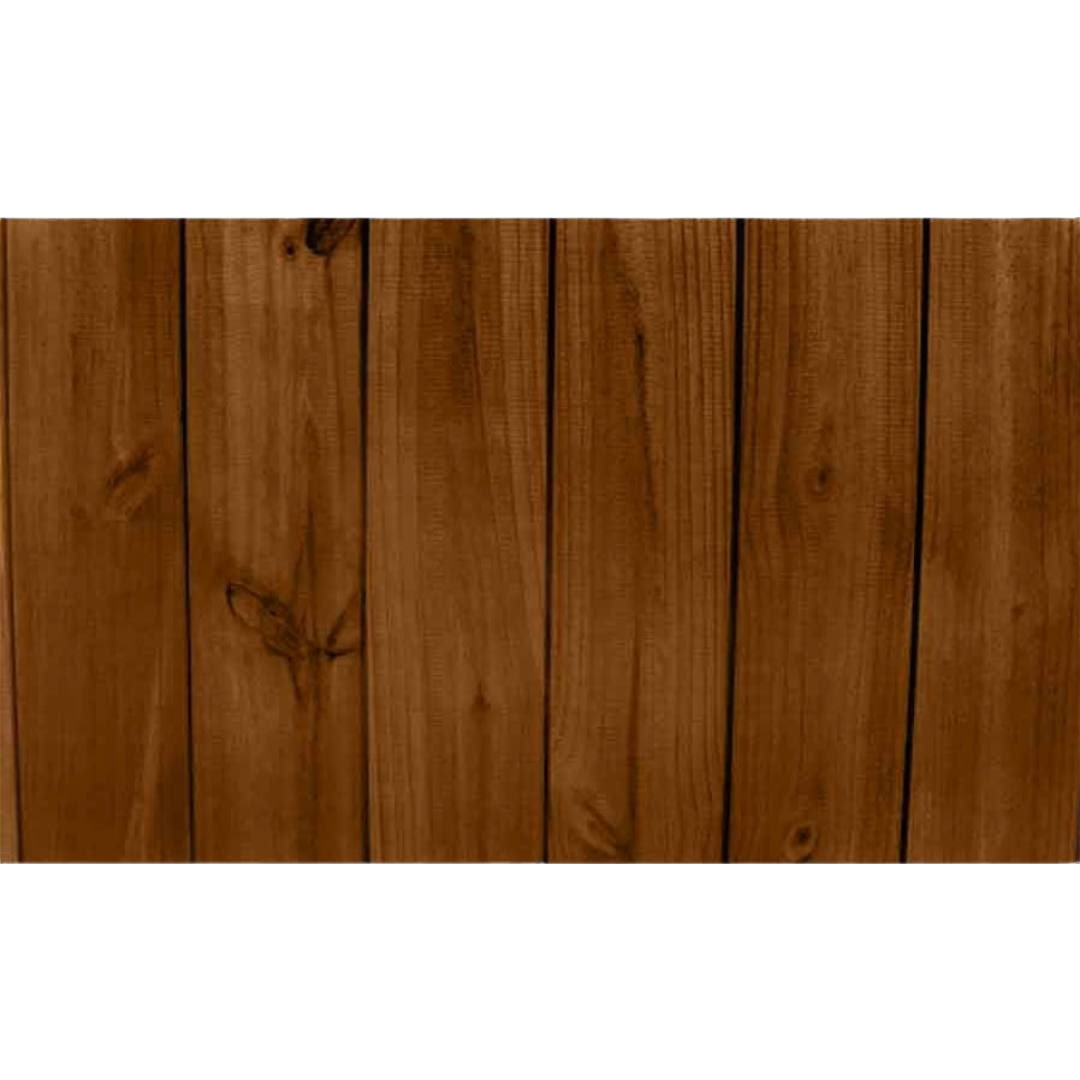 Smooth wood fence panels treated with pecan-colored exterior stain and sealer for durable home improvement finish under $50