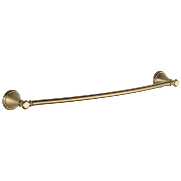 Champagne bronze towel bar with classic round mounting brackets for bathroom or home improvement projects
