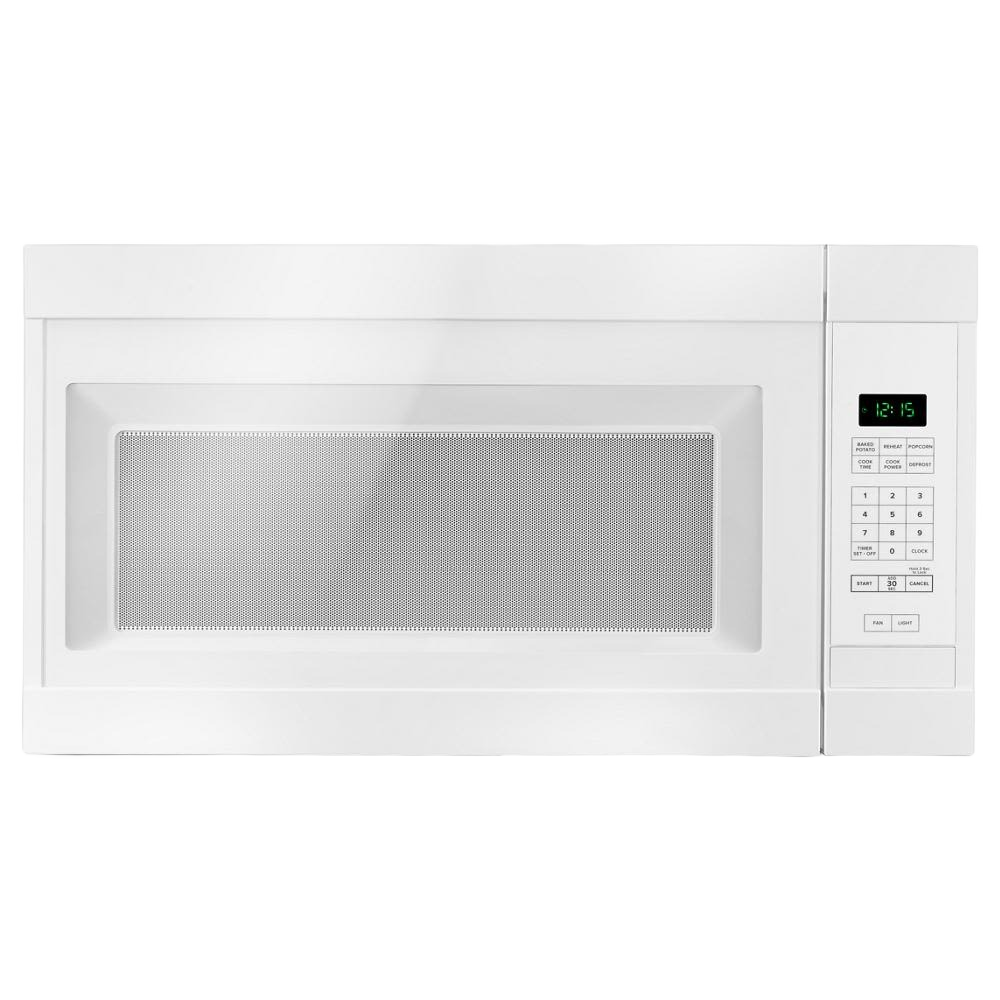 White over-the-range microwave with digital control panel in microwaves and kitchen appliances collections