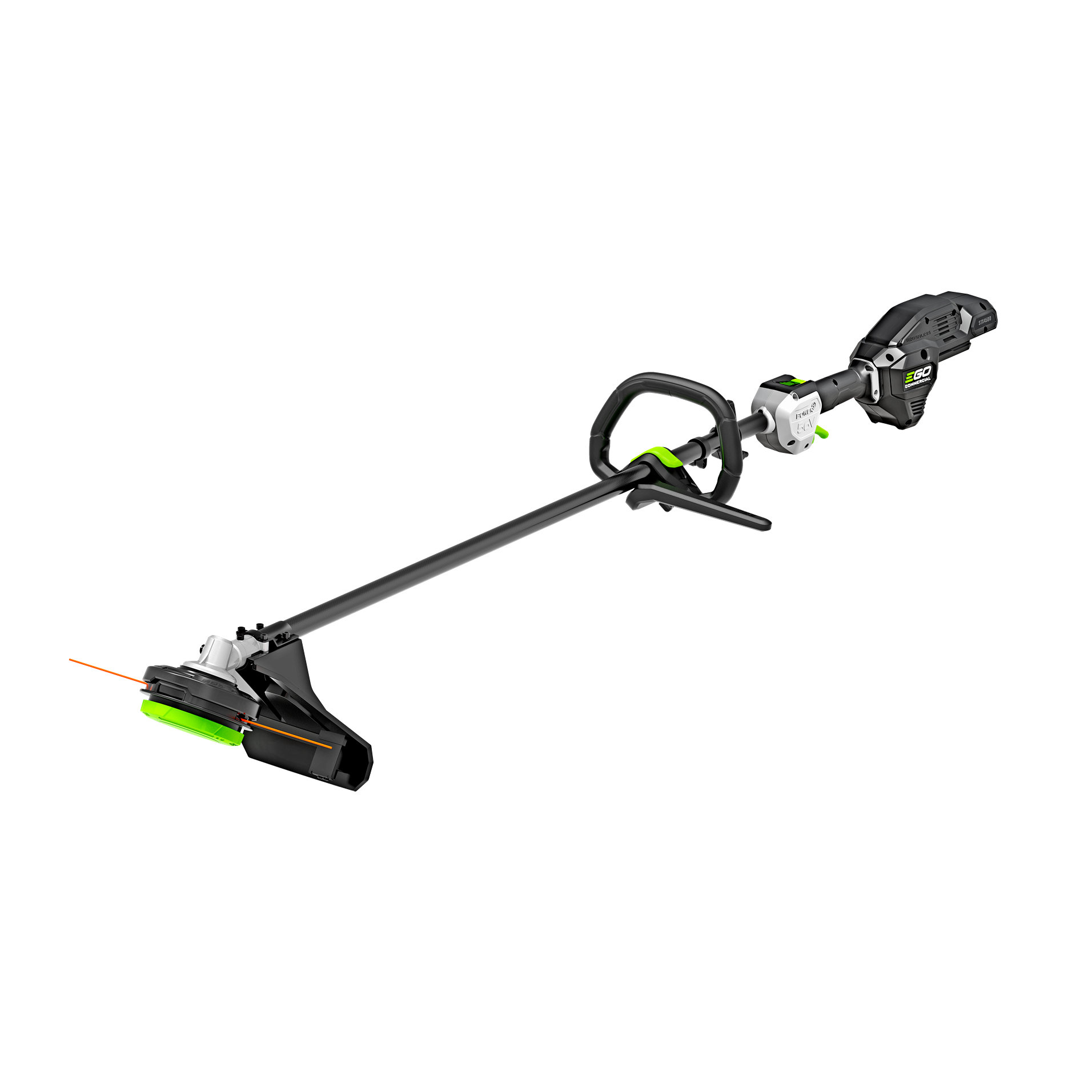 Black and green commercial string trimmer with 17.5-inch cutting path for outdoor power and lawn care tools