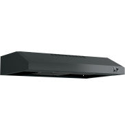Sleek black under the cabinet range hood for kitchen appliances and home improvement settings