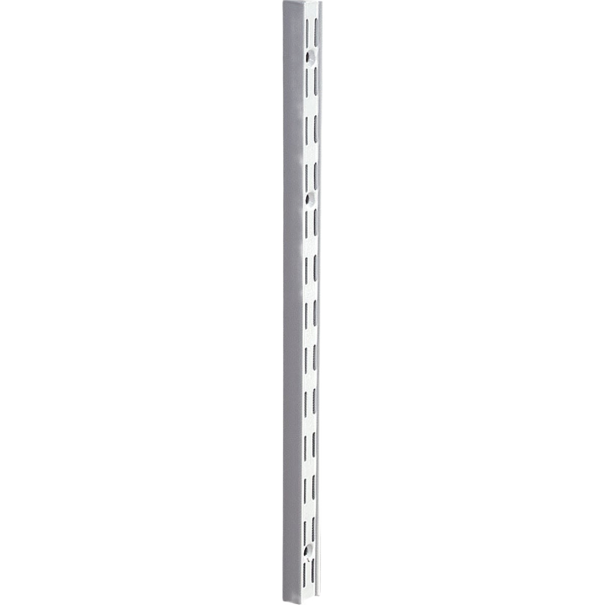 White double-slot metal shelving standard with rounded corners for storage and organization under $50 collection