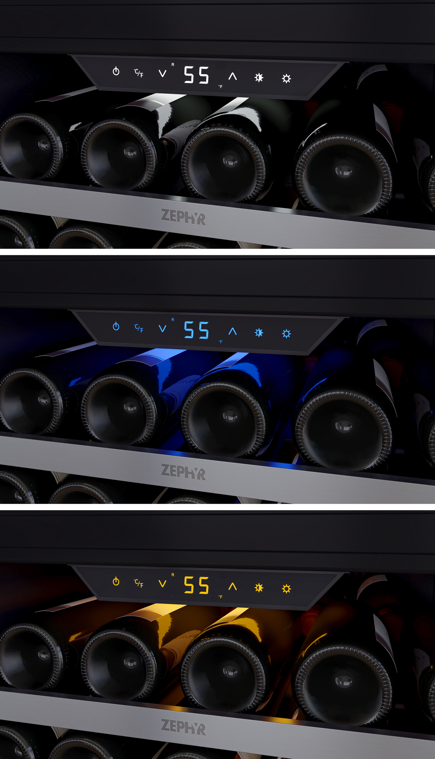Wine cooler, 24" full size, ss + glass, reversible, 1 zone