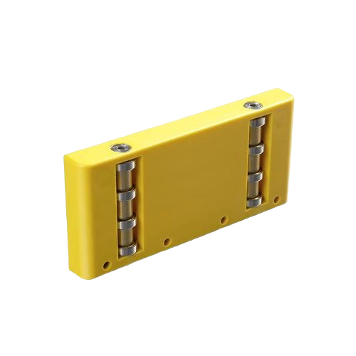 Yellow dual roller guide with metal bearing wheels designed for smooth wood support in saw accessories collection