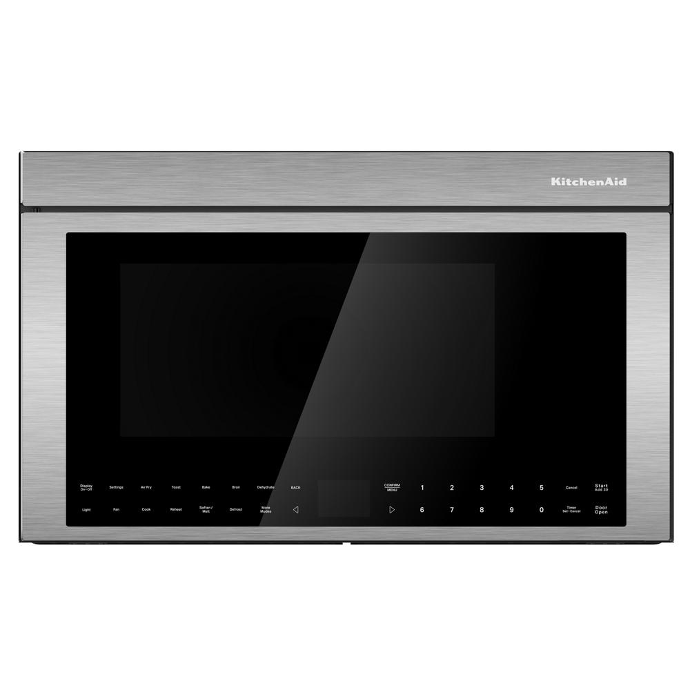KitchenAid stainless steel over-the-range microwave oven with black glass door and digital touch controls from Appliances collection