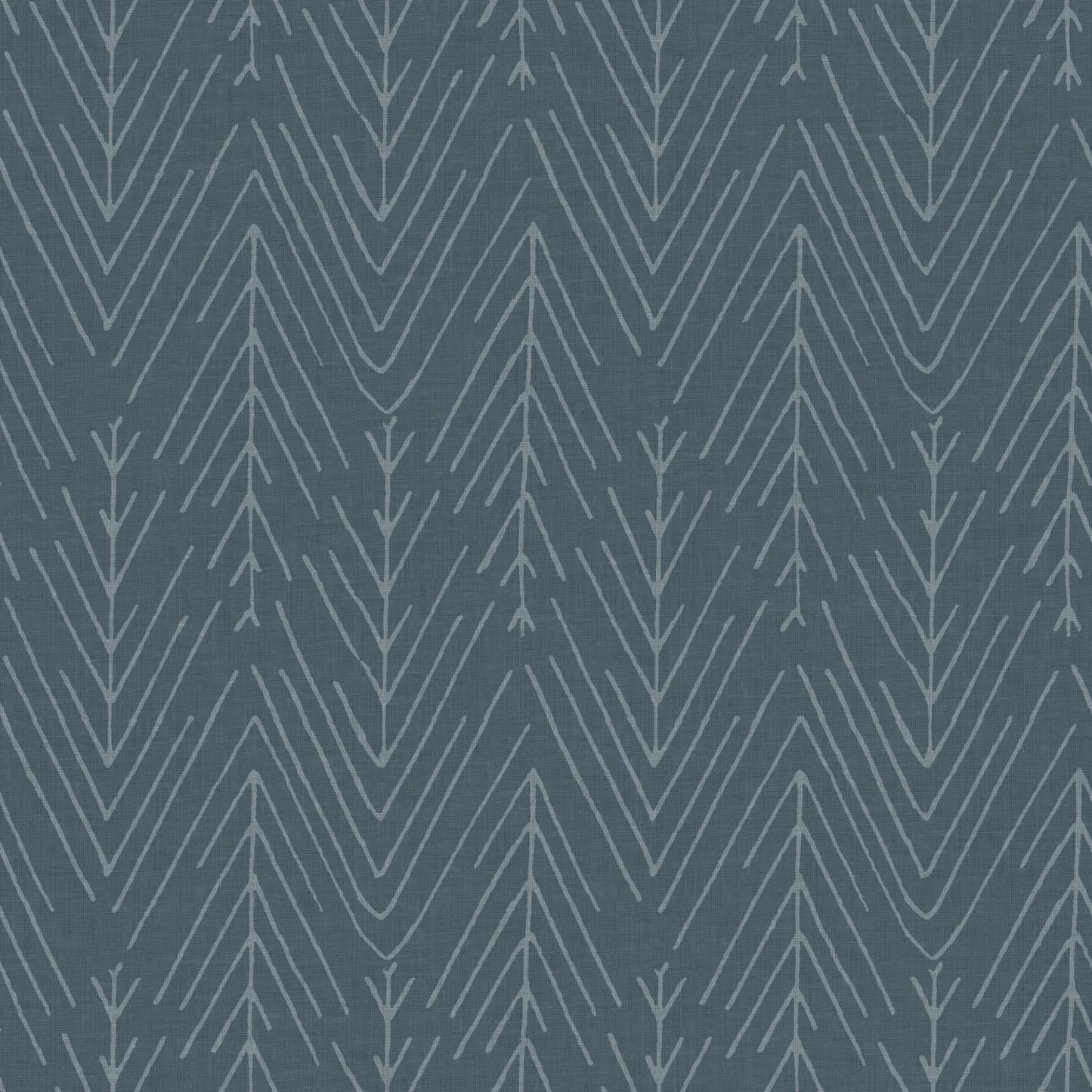 Navy blue peel and stick wallpaper with a subtle twig and herringbone pattern for home improvement decor.