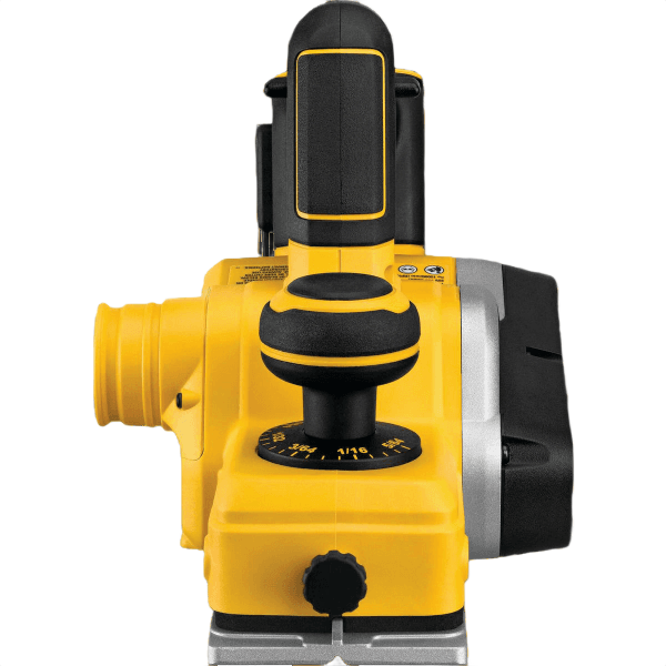 Yellow and black cordless brushless planer with adjustable depth control for precision woodworking and home improvement tasks