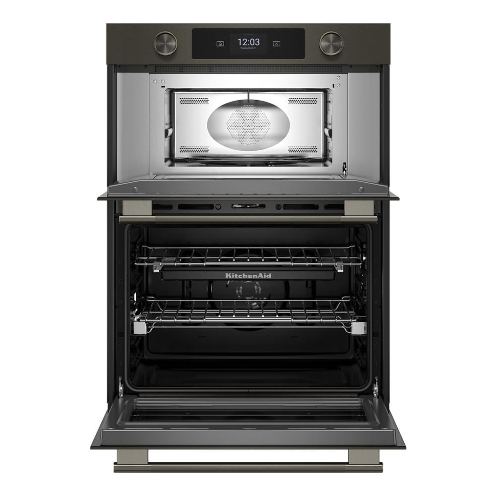30-inch Smart Electric Combo Wall Oven with Intelligent Cooking Camera - Black Ore