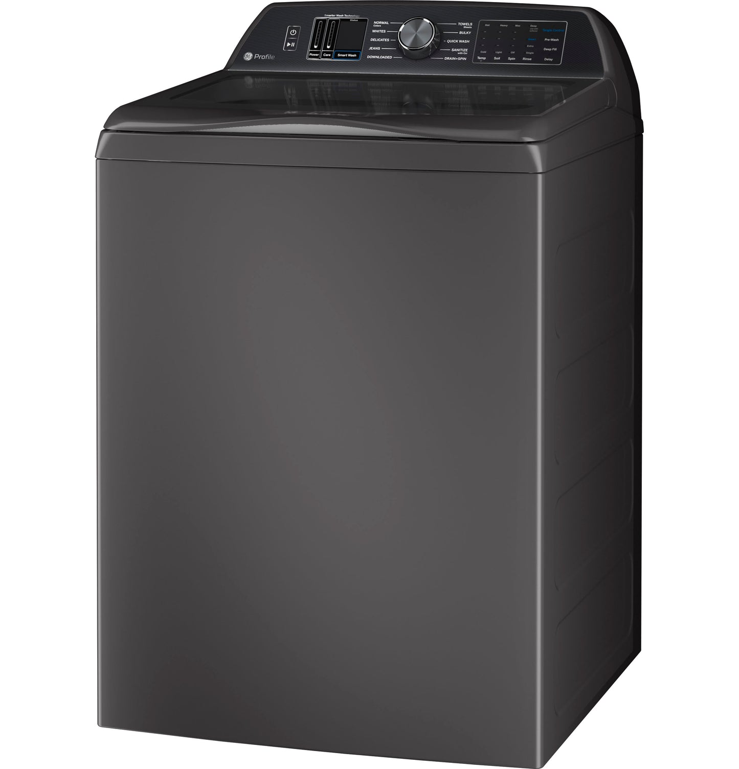 Dark gray top load washer with digital knob and control panel from Top Load Washers and Appliances collections