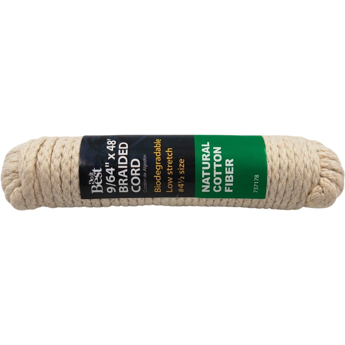 Natural cotton braided cord in a compact bundle, ideal for home improvement and general utility use