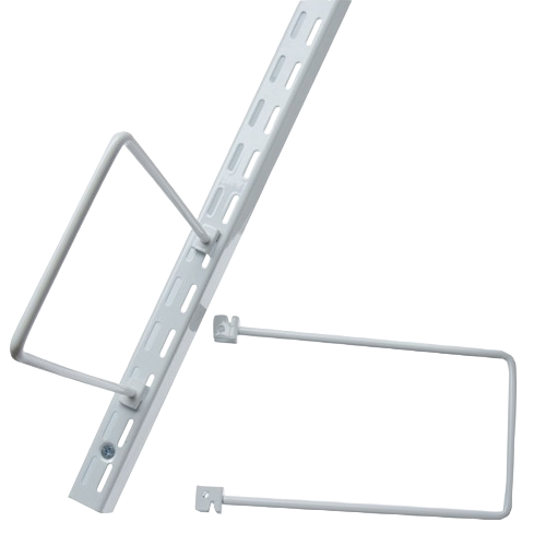White metal PR Bood Ends designed for adjustable storage in FreedomRail collection under $50 and organization tools