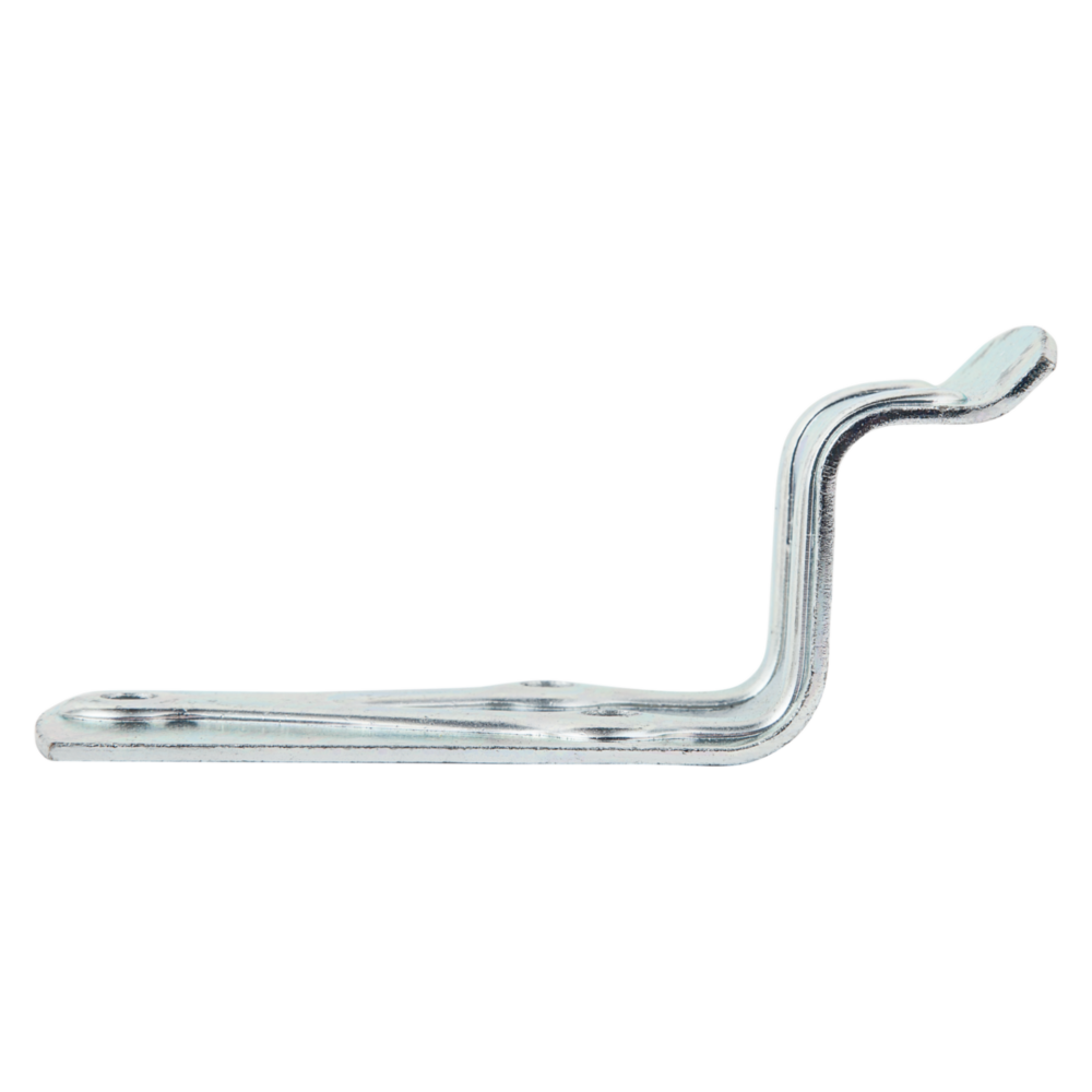 Zinc-plated metal barn door bumper with bent design for cushioning and protection in home improvement projects