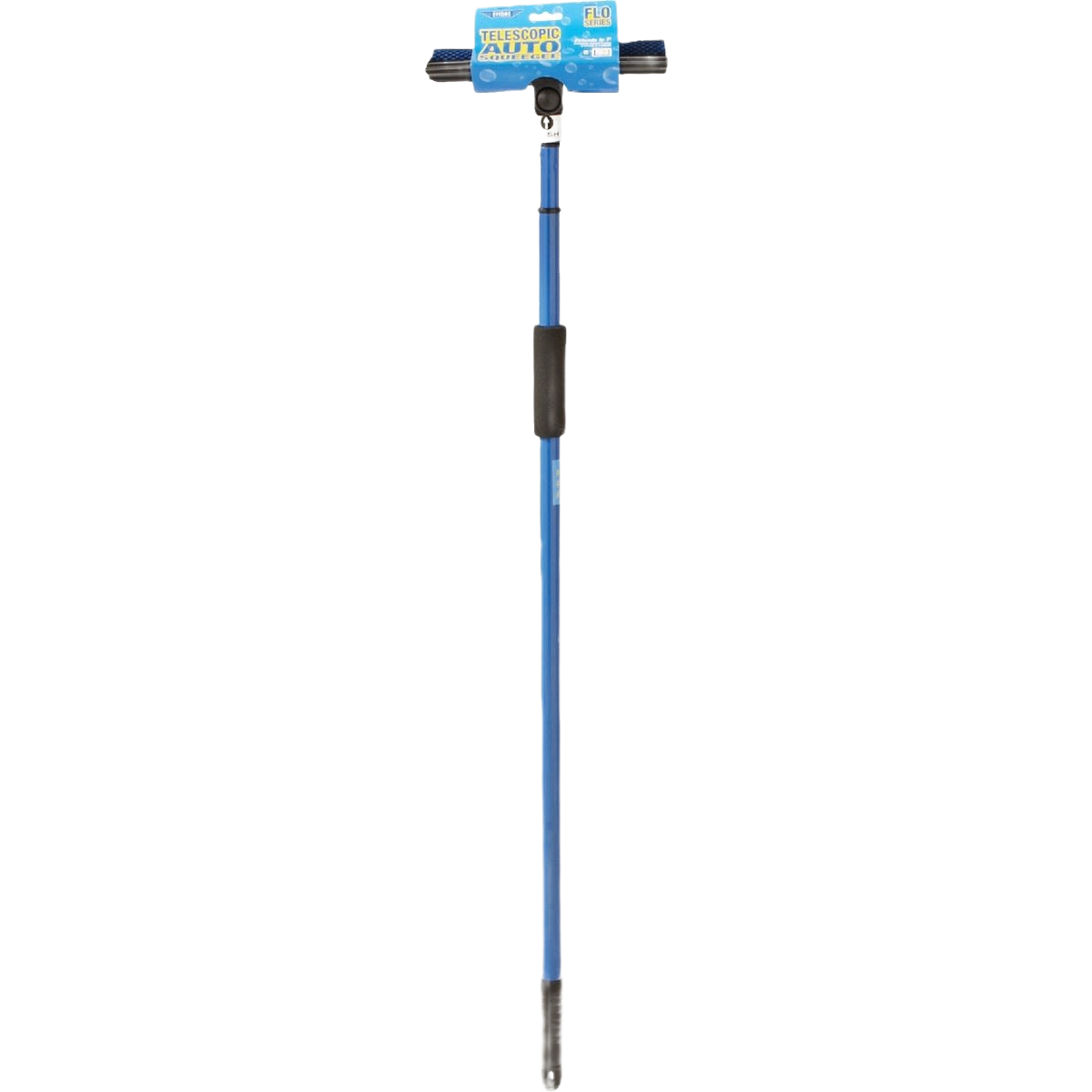 Blue telescopic windshield squeegee with rustproof aluminum pole for cleaning tools in automotive and home improvement collections