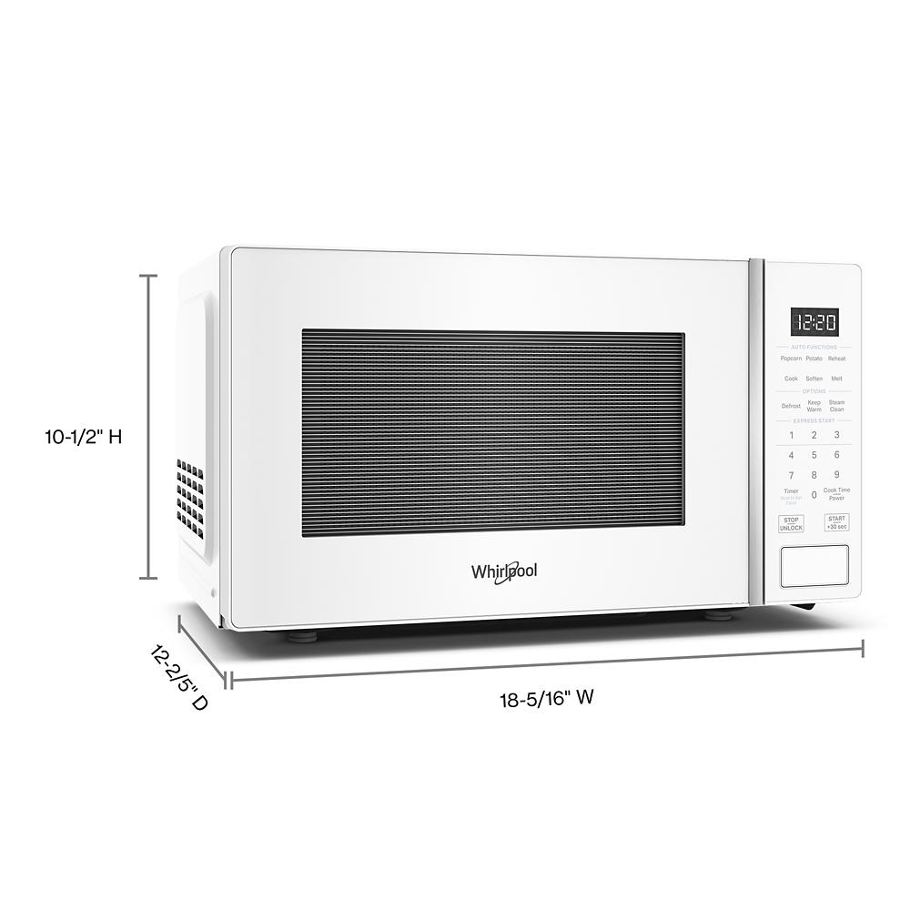 White countertop microwave with electronic touch controls and LED display from Microwaves and Kitchenware collection