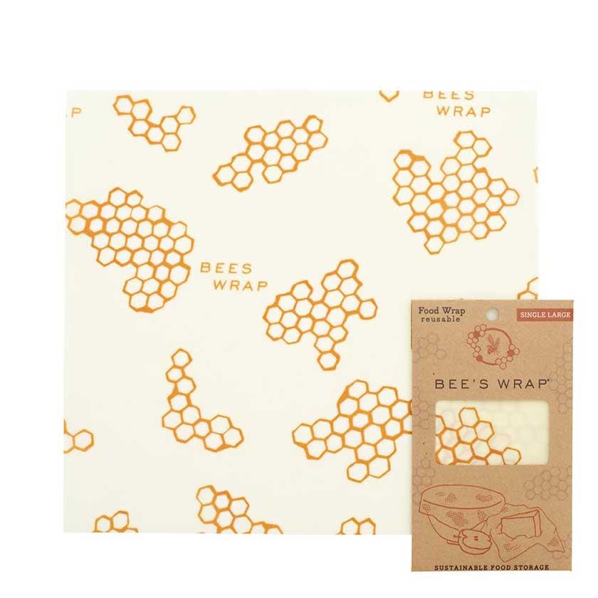 Large reusable beeswax food wrap with honeycomb pattern for kitchen storage and food organization under $50 collections