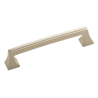 Satin nickel cabinet pull with sleek edges for hardware and furniture accessories in home improvement tools collection