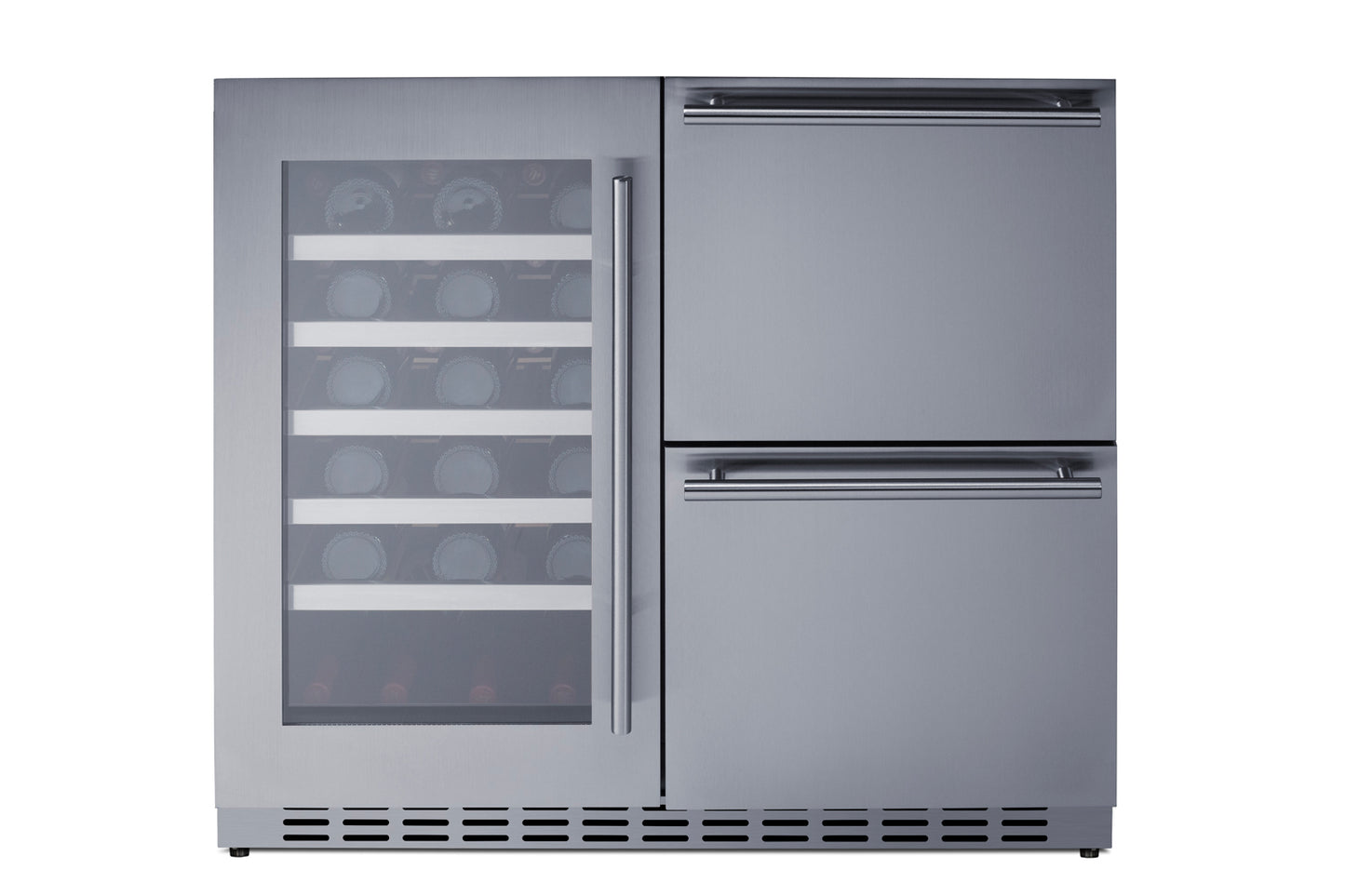 36" Wide Combination Wine Cellar & 2-Drawer Refrigerator, ADA Compliant