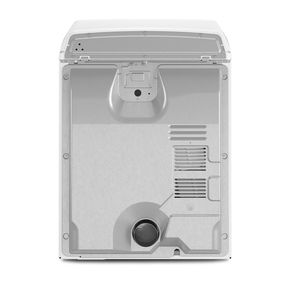 Top view of open white electric dryer drum showing interior structure for Dryers and Appliances collection