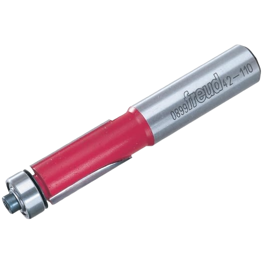 Carbide tipped 1/2 inch 2-flute flush trim bit with ball bearing guide for precise woodworking tool accessories under $50