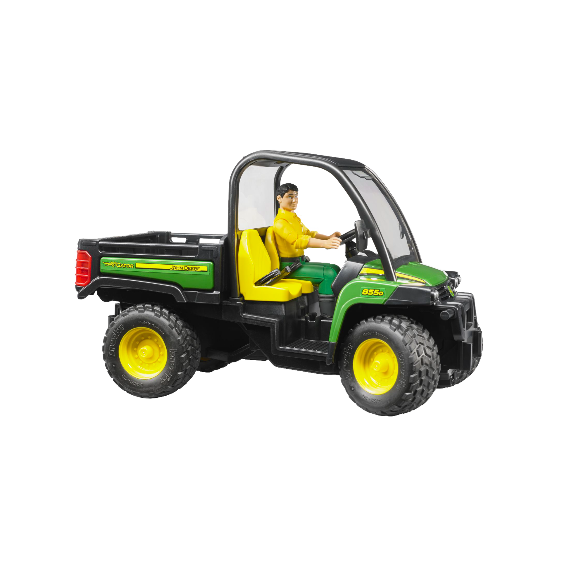 Green and yellow Bruder Toys John Deere Gator XUV 855D toy with driver, in Vehicles & Remote Controlled Toys collection