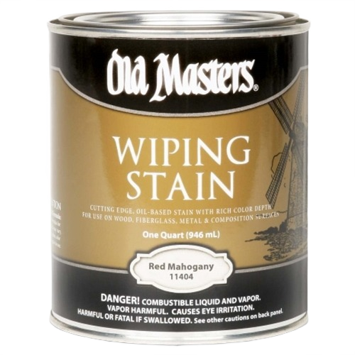 One quart can of Old Masters Red Mahogany oil-based wiping stain for wood and surface finishing projects