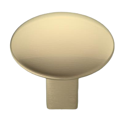 Golden champagne-finished cabinet knob with smooth rounded design, part of Amerock hardware and furniture accessories collections.
