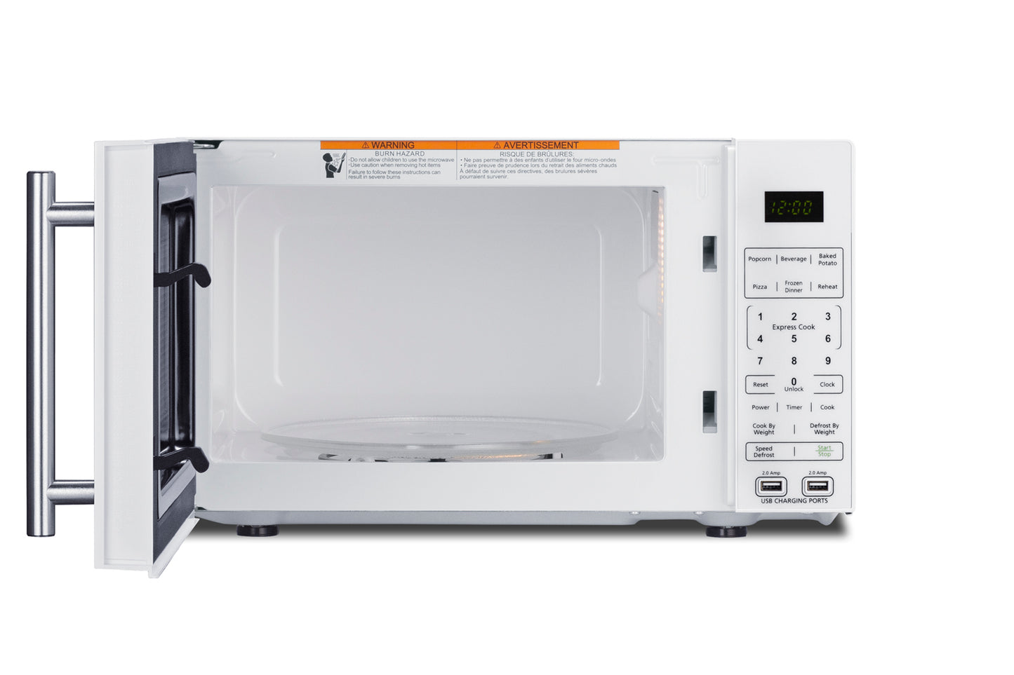 Compact Microwave with USB Ports and Allocator