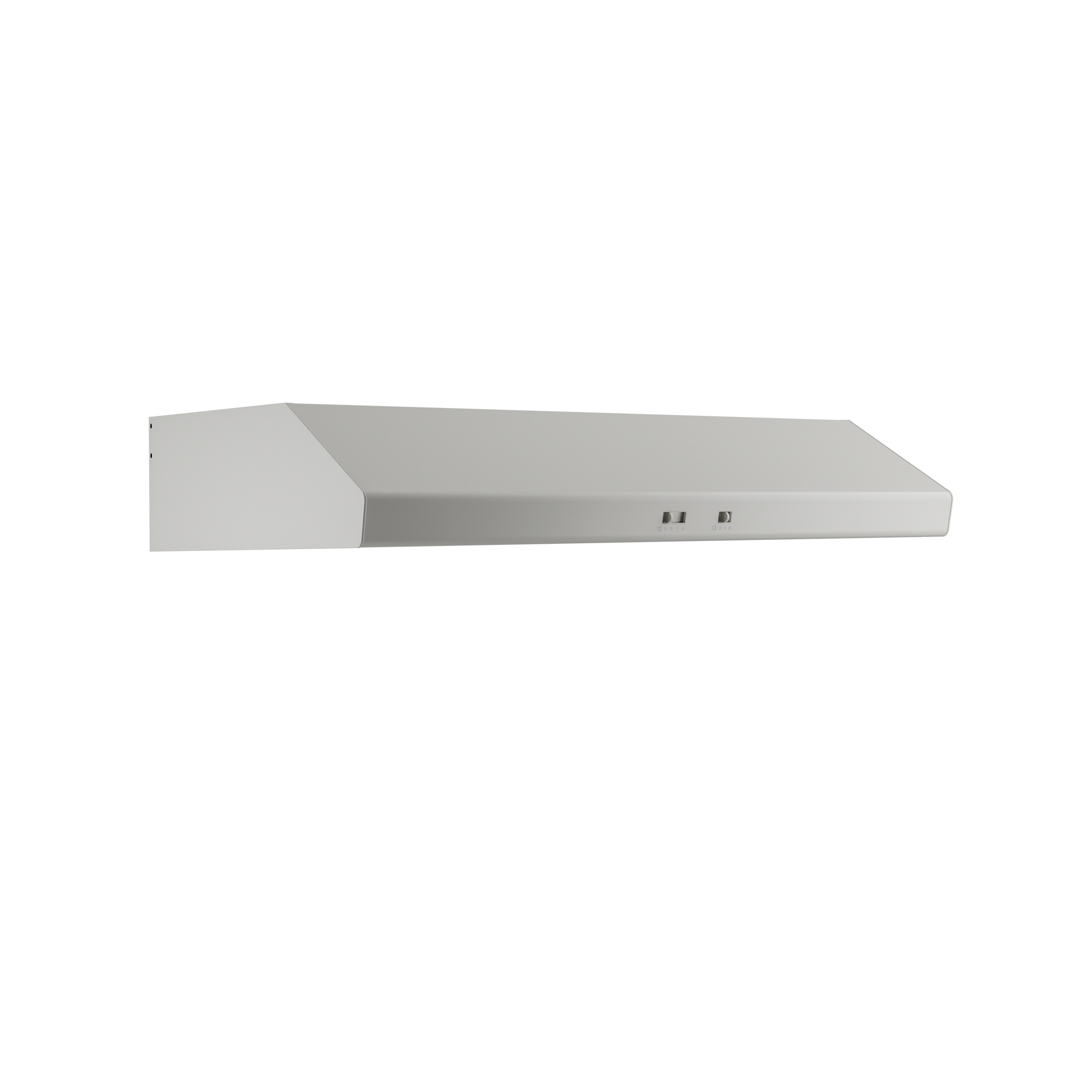30-inch stainless steel under cabinet range hood with LED lighting and simple control buttons in kitchen appliances collection