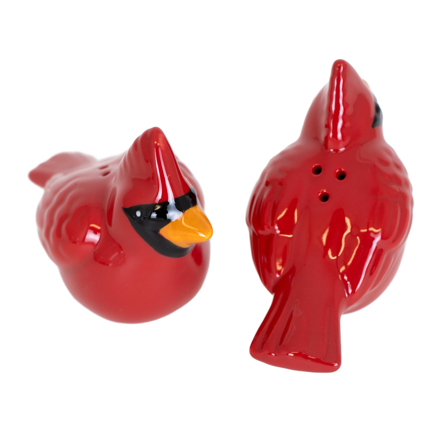 Glossy red ceramic cardinal-shaped salt and pepper shakers for Christmas kitchenware and kitchen gadgets under $50 collection