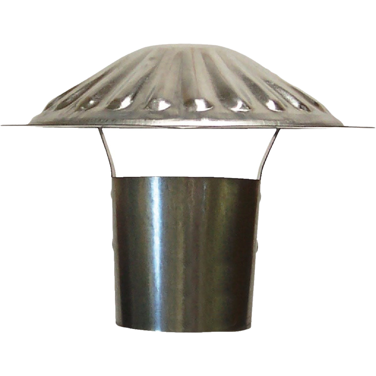 Galvanized steel vent pipe cap with dome top and flange, ideal for plumbing and home improvement under $50 collections