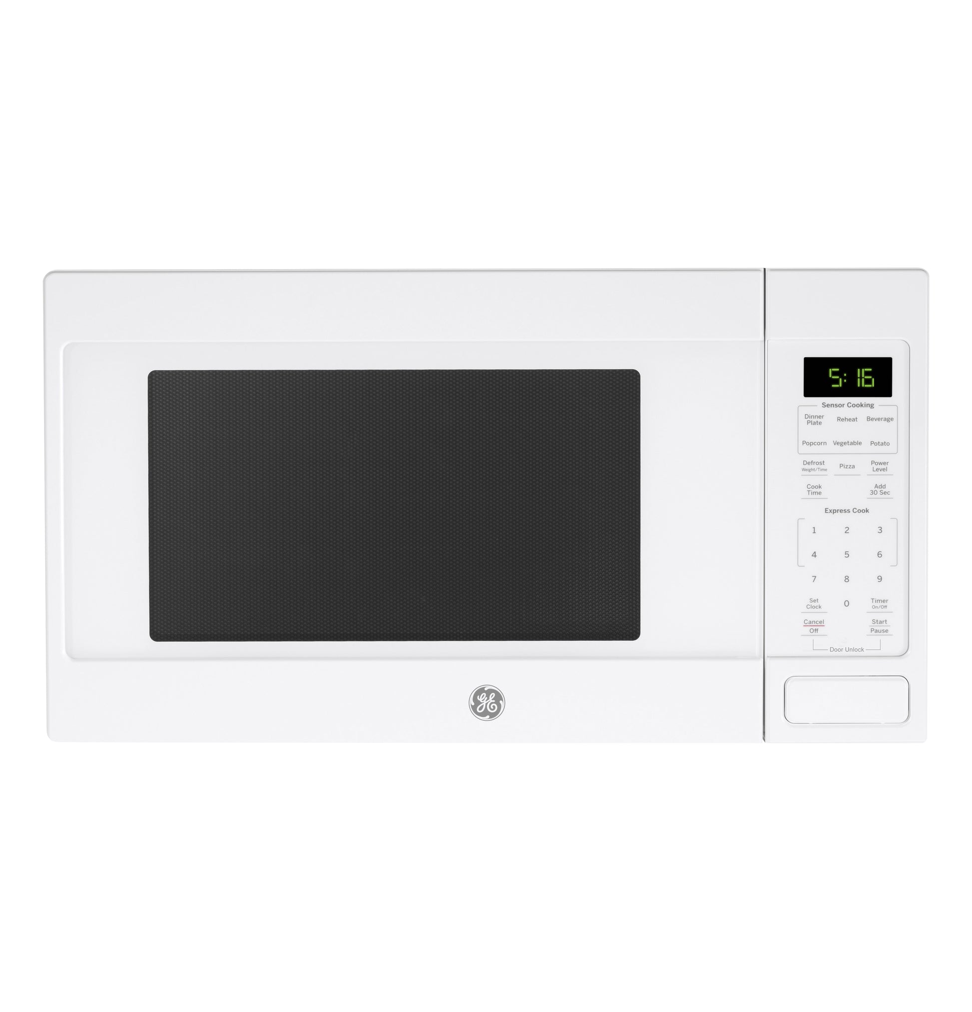 White countertop microwave with digital display and multiple preset cooking options from Kitchen & Kitchenware collection