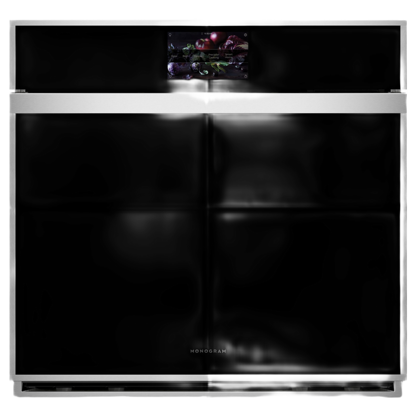 Sleek stainless steel Monogram 30-inch minimalist single wall oven with digital touchscreen control, part of Single Wall Ovens, Wall Ovens, Kitchen & Kitchenware, and Appliances collections.