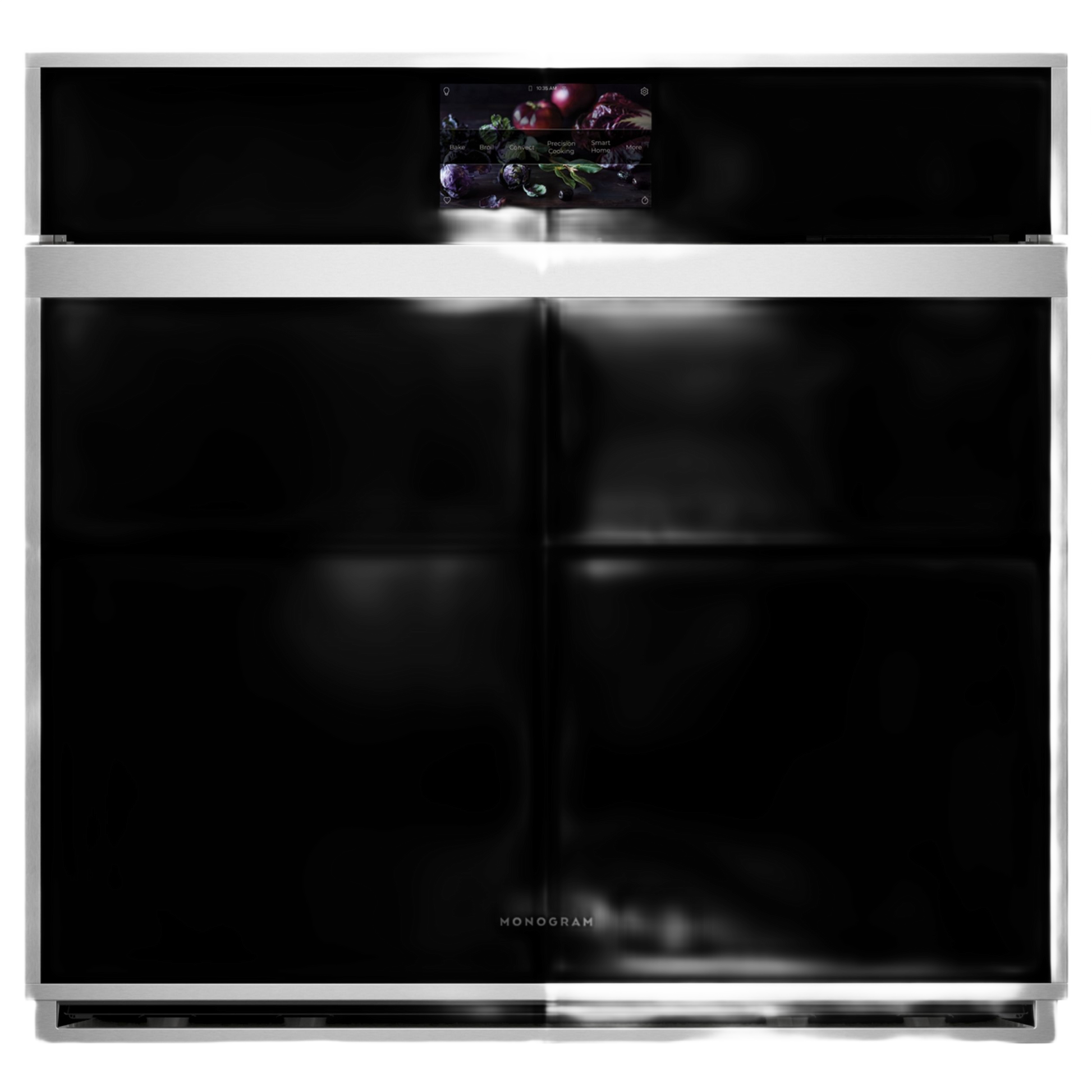 Sleek stainless steel Monogram 30-inch minimalist single wall oven with digital touchscreen control, part of Single Wall Ovens, Wall Ovens, Kitchen & Kitchenware, and Appliances collections.