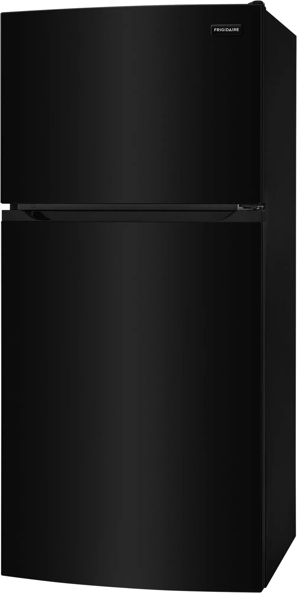 Black top freezer refrigerator with smooth finish and recessed handles in kitchen appliances and refrigerators collection