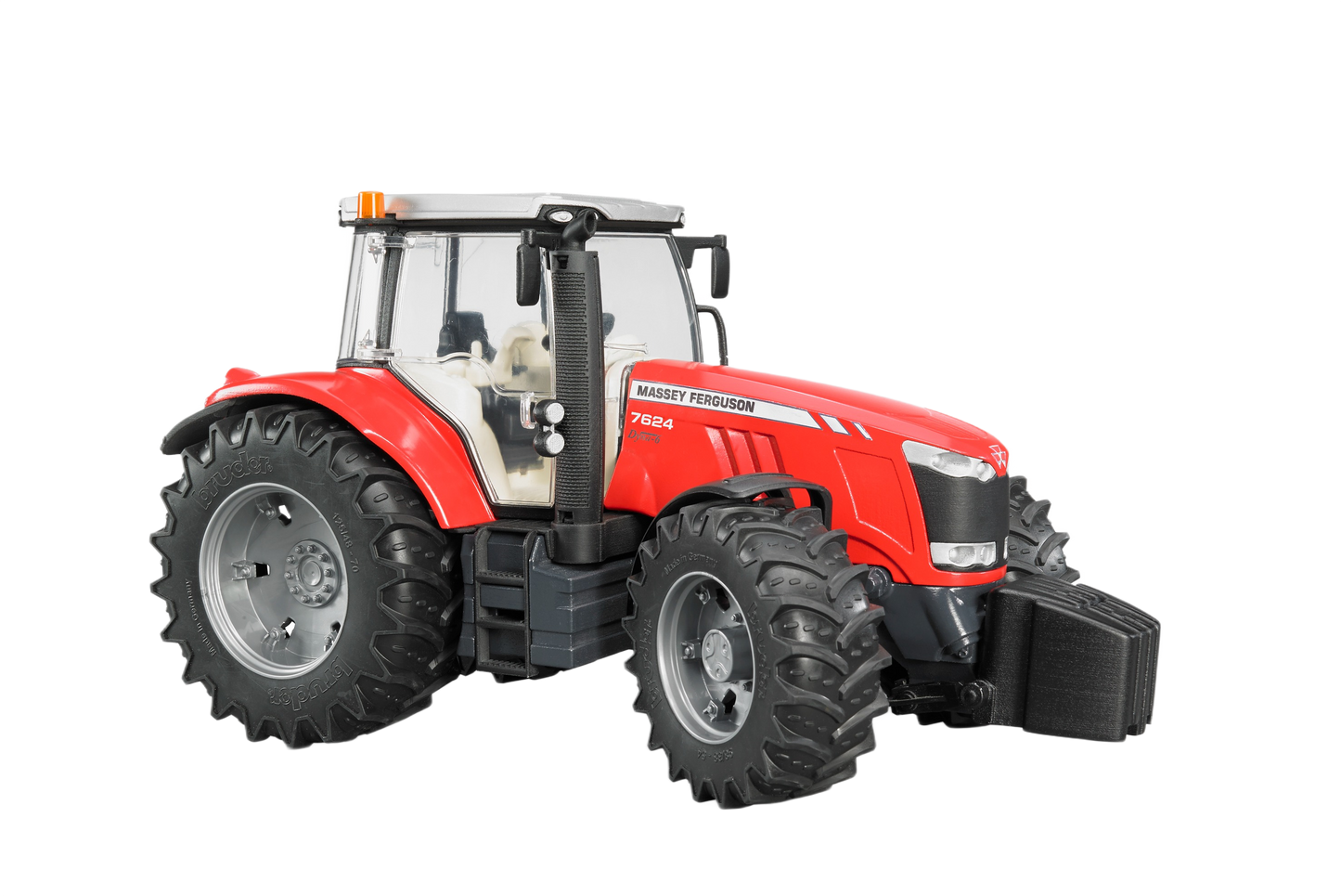 Red Bruder Toys Massey Ferguson 7624 tractor model with detailed tires and cabin in Vehicles & Remote Controlled Toys collection