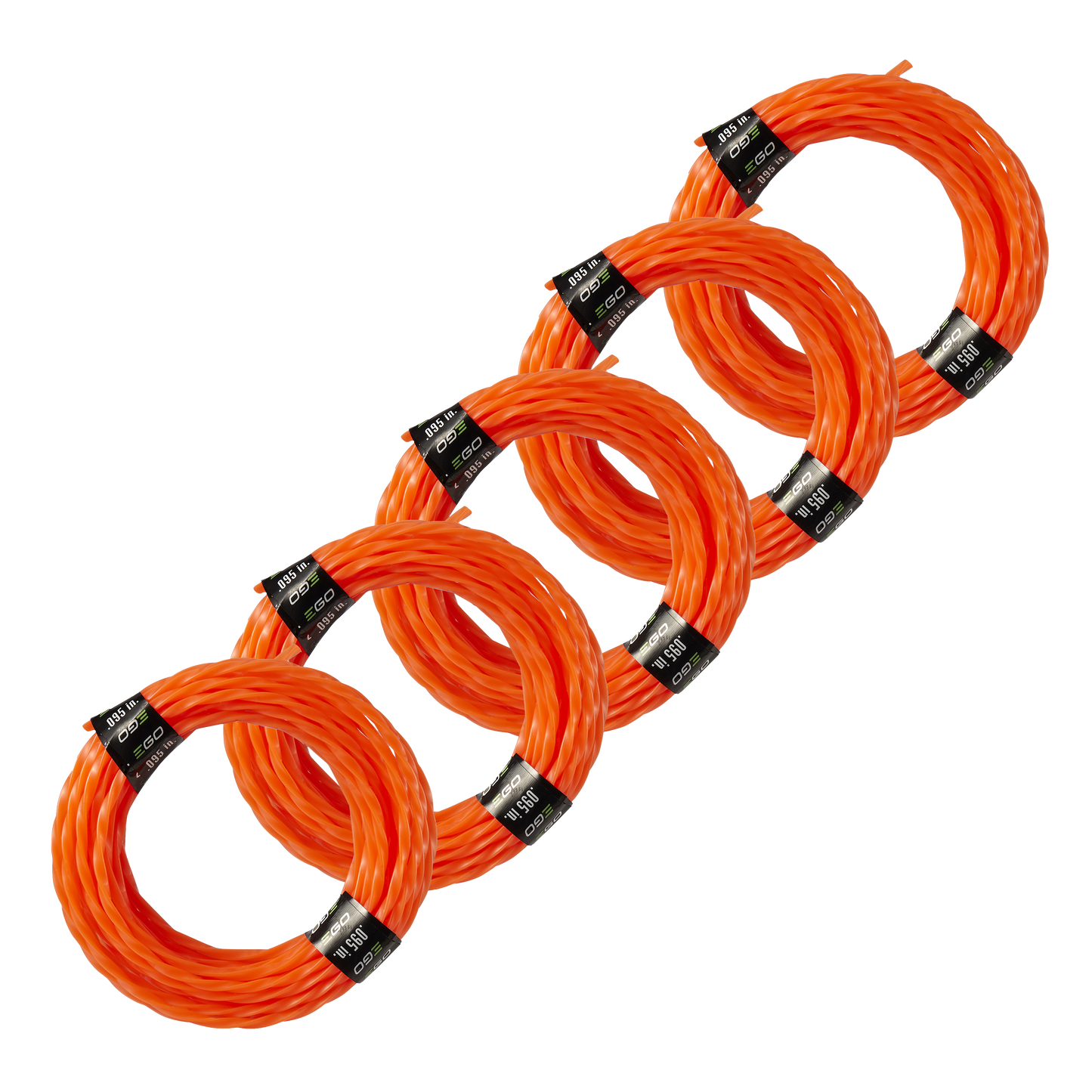 Orange twisted pre-cut trimmer line coils for outdoor trimming tasks in hand tools and home improvement collections