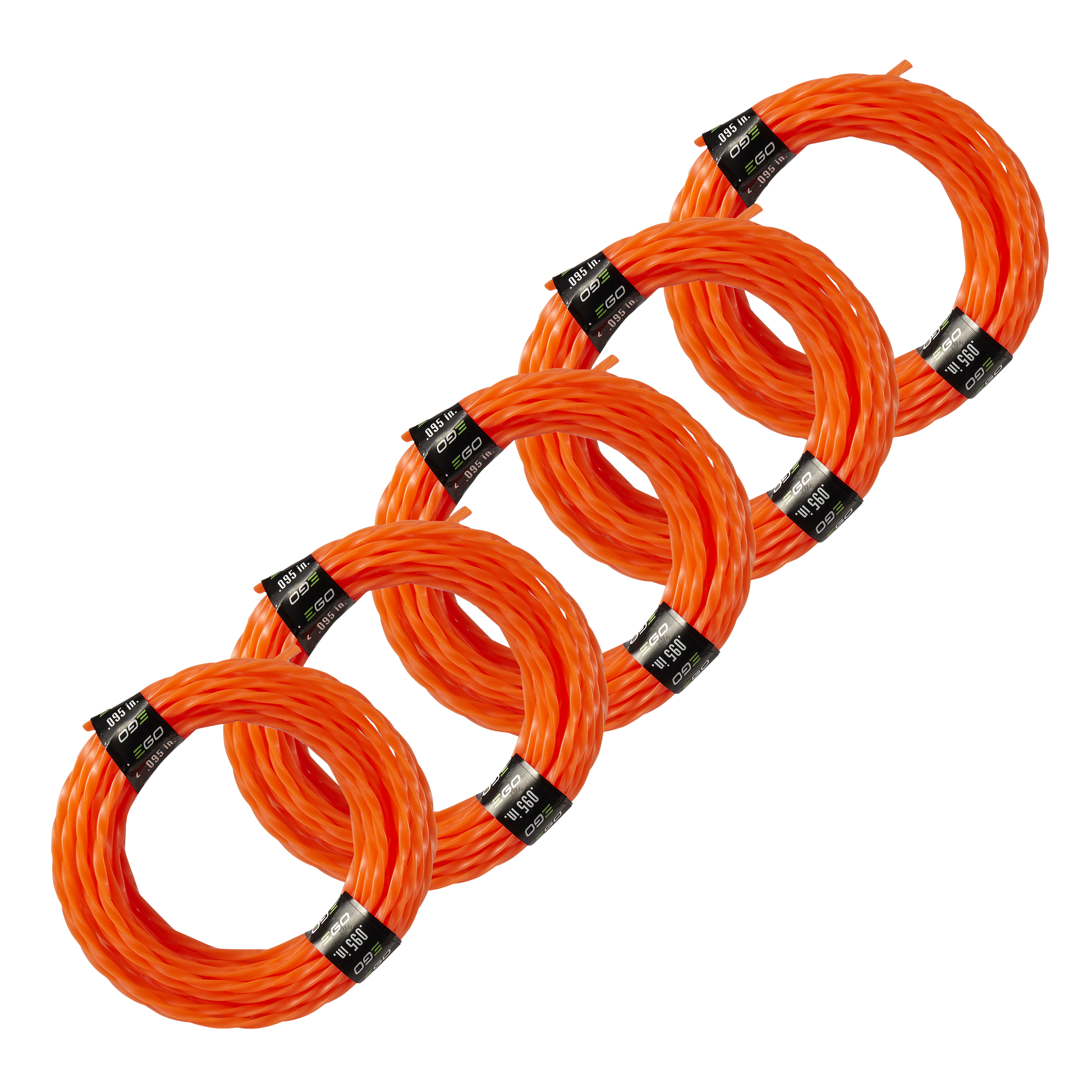 Orange twisted pre-cut trimmer line coils for outdoor trimming tasks in hand tools and home improvement collections