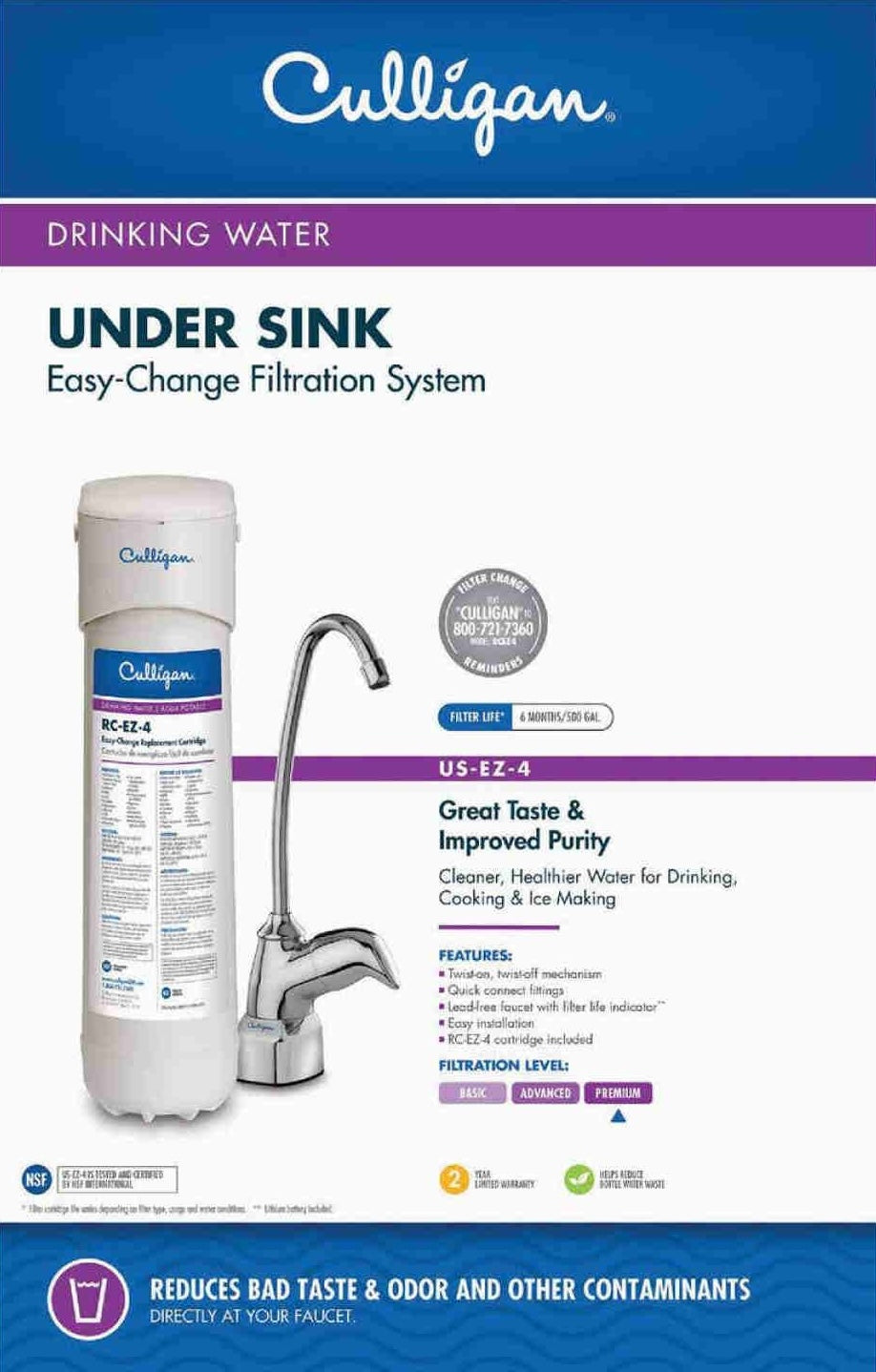 White water filter cartridge and chrome faucet for under sink purification and home improvement tasks