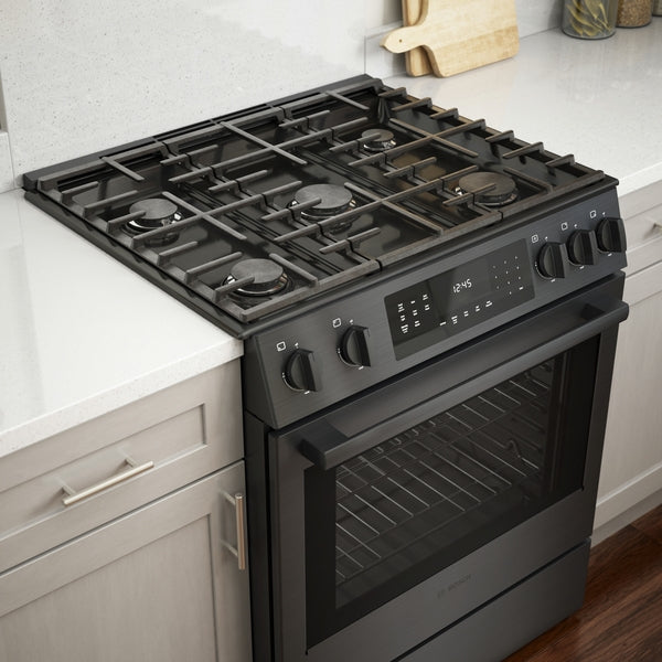 800 Series, Gas Slide-in Range, 30'', Black Stainless Steel