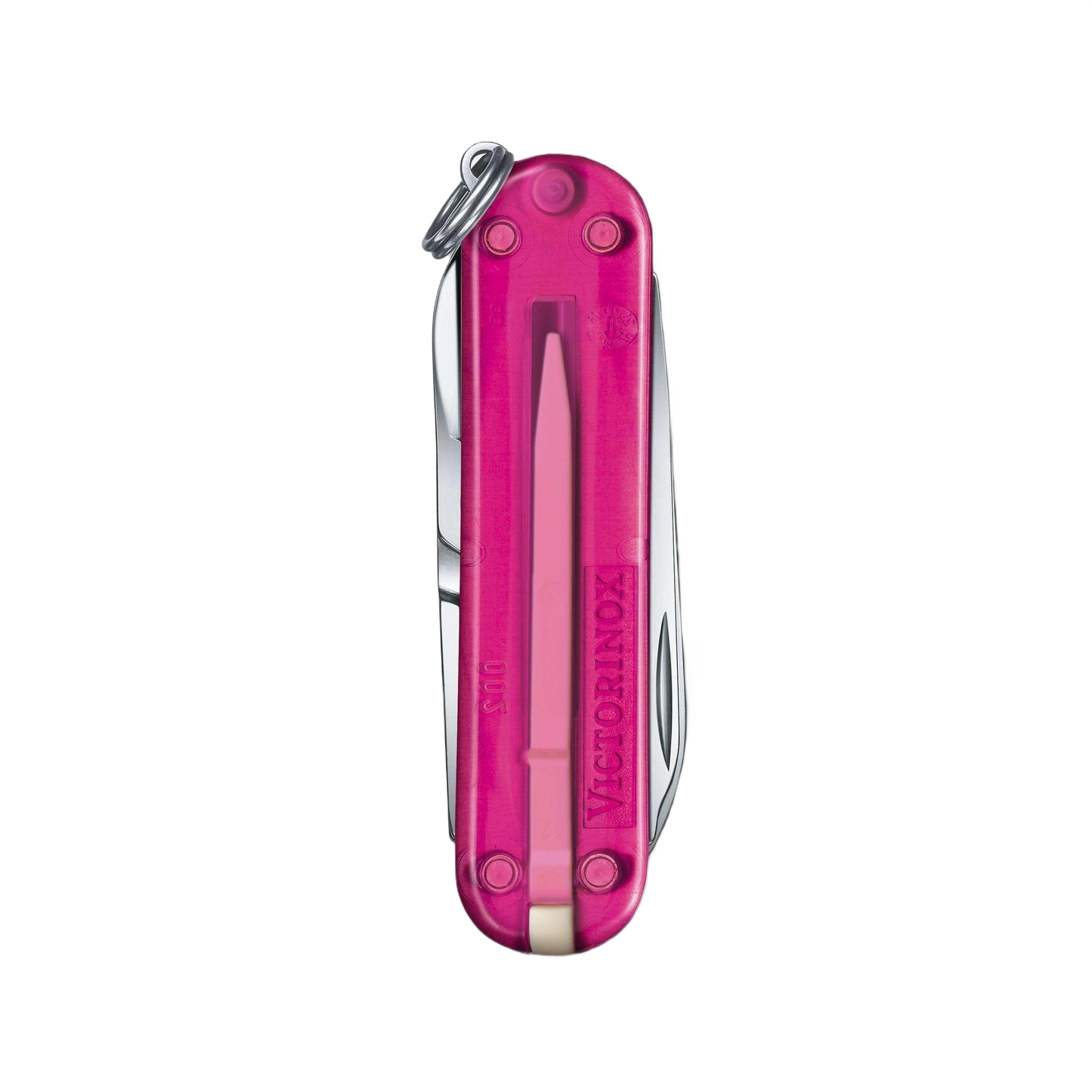 Transparent pink compact multi-tool pocket knife with seven functions for woodworking and cutting tasks under $50 collection