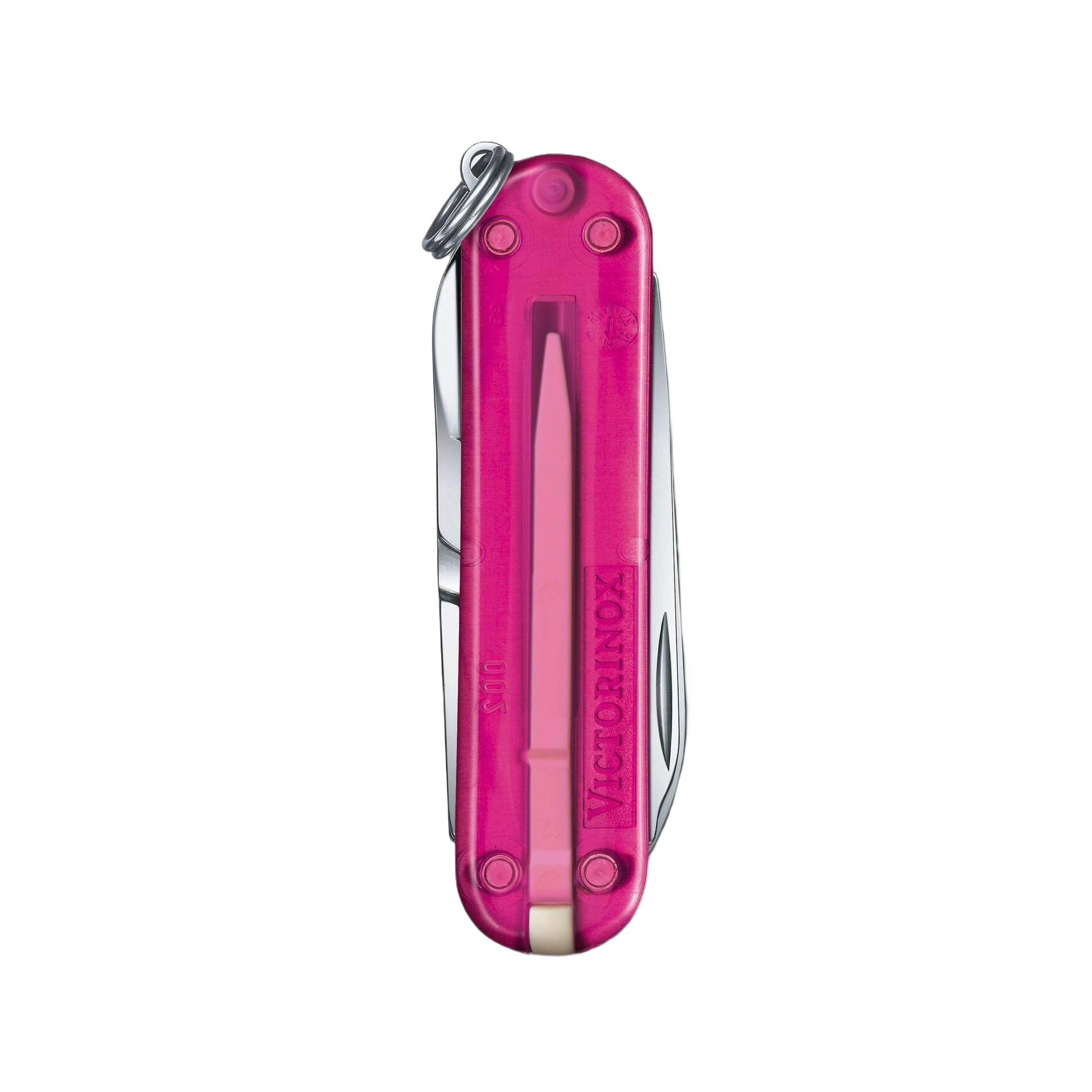 Transparent pink compact multi-tool pocket knife with seven functions for woodworking and cutting tasks under $50 collection