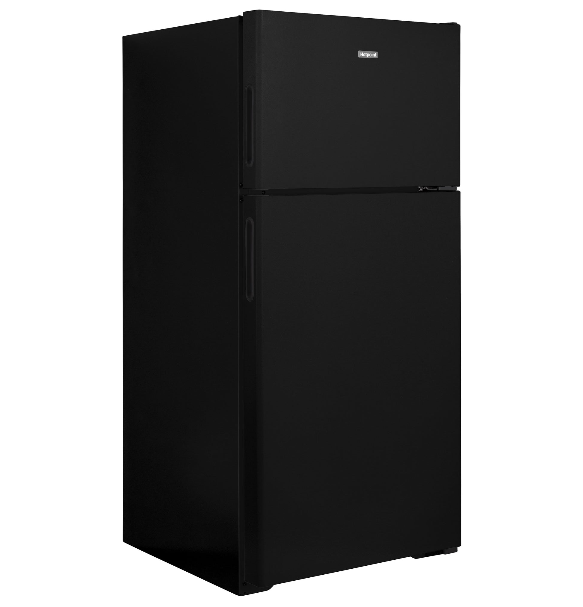 Black recessed handle top-freezer refrigerator in appliances and kitchenware collection for home improvement