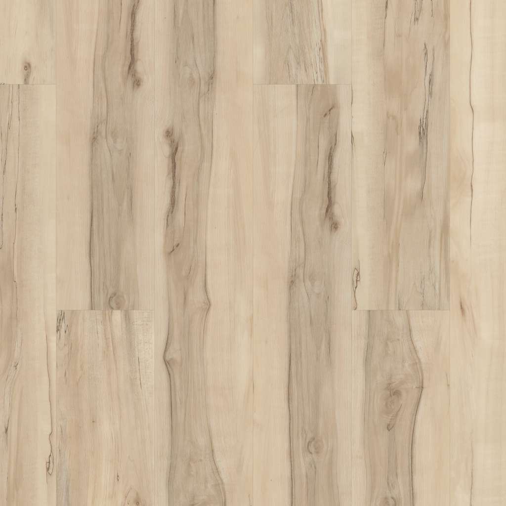 Light natural wood-look vinyl flooring tile with subtle grain patterns in flooring and rugs collection under $100