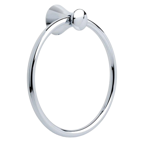 Chrome towel ring with smooth round design for bathroom accessories and home improvement projects